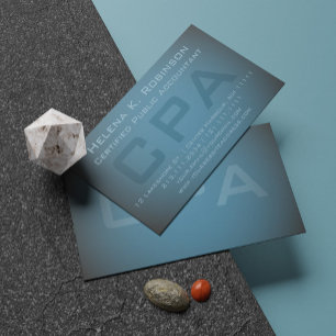 Elegant CPA Certified Public Accountant Teal Green Visitenkarte