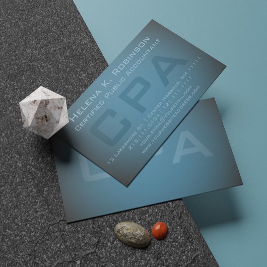 Elegant CPA Certified Public Accountant Teal Green Visitenkarte