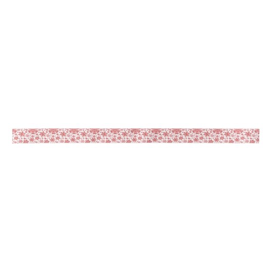 Elegant Cranberry Snowflake (White) Satinband (Vorderseite)