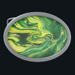 Elegant Crazy Agate 5 - Grün Gelb Ovale Gürtelschnalle<br><div class="desc">Entwurf von LEMAT WORKShttps://pinterest.com/lematworks/https://zazzle.com/lematworks*/collections</div>