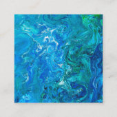 Elegant, Crazy Lace Agate 2 - Blue Aqua Quadratische Visitenkarte (Rückseite)