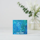 Elegant, Crazy Lace Agate 2 - Blue Aqua Quadratische Visitenkarte (Stehend Vorderseite)