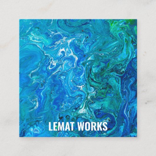 Elegant, Crazy Lace Agate 2 - Blue Aqua Quadratische Visitenkarte (Vorderseite)