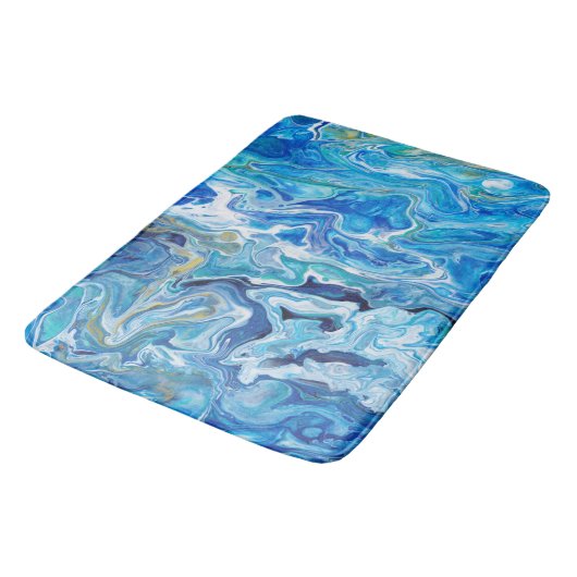 Elegant Crazy Lace Agate 6 - Ocean Blue Badematte (Schrägansicht)