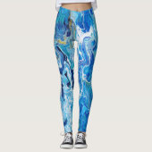Elegant Crazy Lace Agate 6 - Ocean Blue Leggings (Vorderseite)