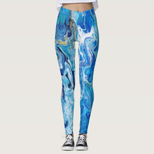 Elegant Crazy Lace Agate 6 - Ocean Blue Leggings (Vorderseite)