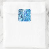 Elegant Crazy Lace Agate 6 - Ocean Blue Quadratischer Aufkleber (Tasche)
