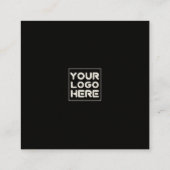 Elegant Cream and Black Card with Script Name Quadratische Visitenkarte (Rückseite)