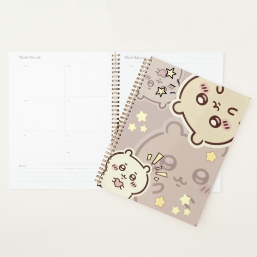 Elegant Cream Bear Pattern Weekly Planner Planer (Anzeige)