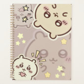 Elegant Cream Bear Pattern Weekly Planner Planer (Vorderseite)