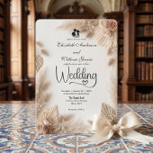 Elegant Cream Boho Rose Rustic Wedding Einladung