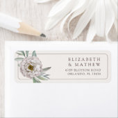 Elegant Cream & Brown Floral Wedding Label (Insitu)