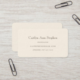 Elegant Cream Business Card Visitenkarte