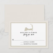 Elegant Cream Cape Cod Map Wedding RSVP (Vorne/Hinten)