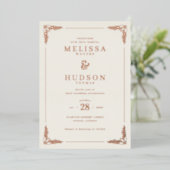 Elegant Cream Floral Wedding Invitation Folieneinladung (Stehend vorne)