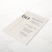 Elegant Cream & Gold 60th Birthday Celebration Folieneinladung (Gedreht)