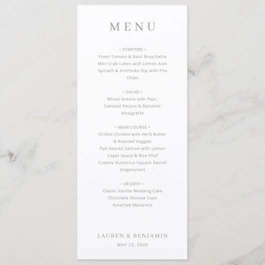 Elegant Cream Menu Template Menükarte (Vorderseite)