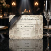 Elegant Cream Monochromatic Cathedral RSVP Karte