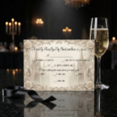 Elegant Cream Monochromatic Cathedral RSVP Karte