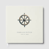 Elegant Cream Nautical Wheel Gästebuch (Vorderseite)
