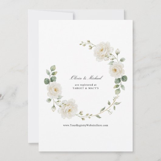 Elegant Cream Peony Rose Garden Bridal Shower Einladung (Rückseite)