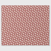 Elegant Cream Pinecones Red Wrapping Paper Geschenkpapier (Flach)