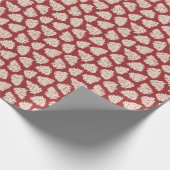 Elegant Cream Pinecones Red Wrapping Paper Geschenkpapier (Ecke)