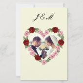 Elegant Cream Rose Heart Wedding Invitation (Vorderseite)