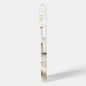 Elegant Cream Satin Drapery & 3D Cube Phone Case (Rückseite / Links)