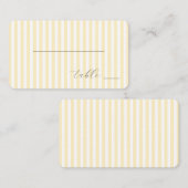 Elegant Cream Stripes Platzkarte (Vorne/Hinten)