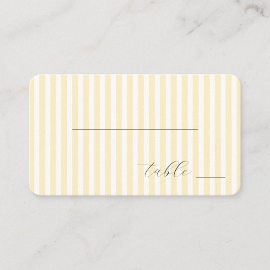 Elegant Cream Stripes Platzkarte (Vorderseite)