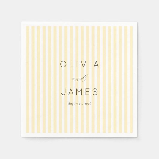 Elegant Cream Stripes Serviette (Vorderseite)