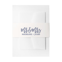 Elegant Cream White und Navy "Mr & Mrs." Wedding