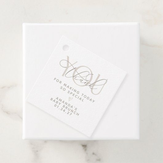 Elegant Creamy Neutral Danke Geschenkanhänger (Beispiel)