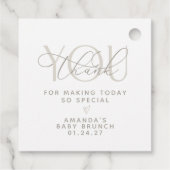 Elegant Creamy Neutral Danke Geschenkanhänger (Rückseite)