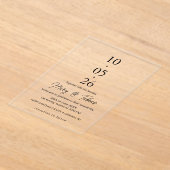 Elegant Creamy White Minimalist Wedding Acryleinladungen (Ablage )