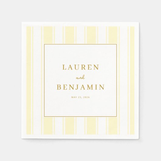 Elegant cremefarben gestreift minimalistisch serviette (Vorderseite)