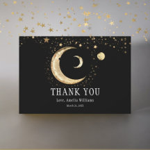 Elegant Crescent Moon Celestial Gold Vielen Dank