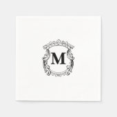 Elegant Crest Custom Monogram  Serviette (Vorderseite)