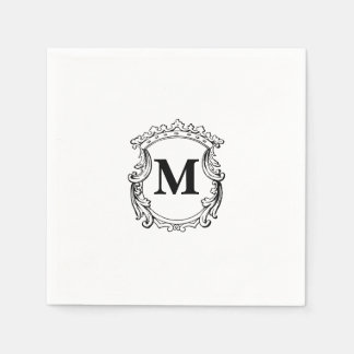 Elegant Crest Custom Monogram  Serviette