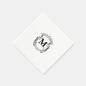 Elegant Crest Custom Monogram  Serviette (Ecke)
