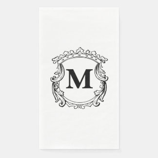 Elegant Crest Custom Monogram  Serviette