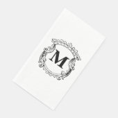 Elegant Crest Custom Monogram  Serviette (Ecke)