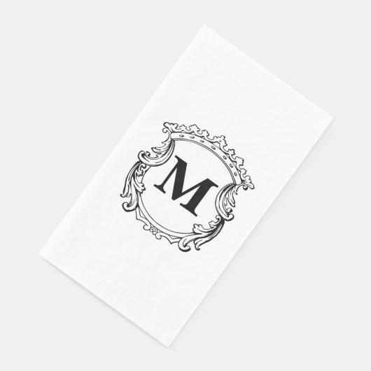 Elegant Crest Custom Monogram  Serviette (Ecke)