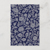 Elegant Crest Monogram Navy Heritage Wedding Begleitkarte (Rückseite)