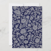 Elegant Crest Monogram Navy Heritage Wedding Einladung (Rückseite)