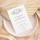 Elegant Crest Monogram Wedding Invitation Einladung