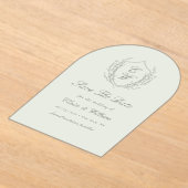 Elegant Crest Wreath Save the Date Acryleinladungen (Ablage )