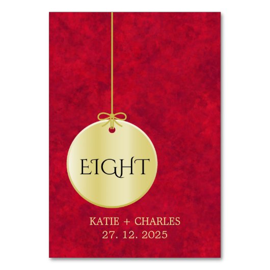 Elegant Crimson Gold Luxury Royal Tischnummer (Rückseite)