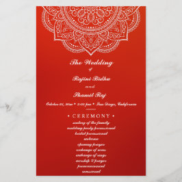 Elegant Crimson Indian Paisley Wedding Zeremony